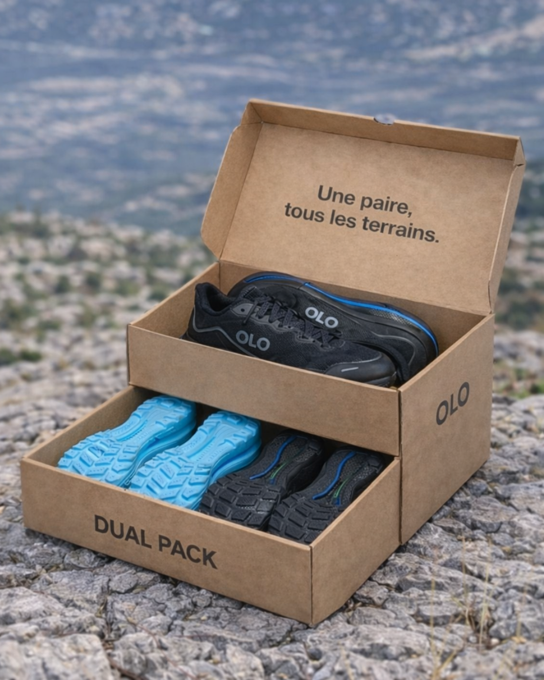 Dual pack OLO dans la montagne Dual pack OLO dans la montagne